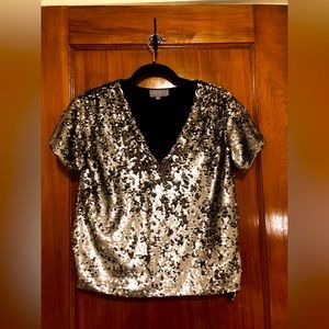 Silver Sequins Top Anthropologie